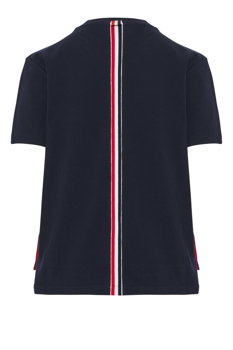 Cotton-pique T-shirt in navy