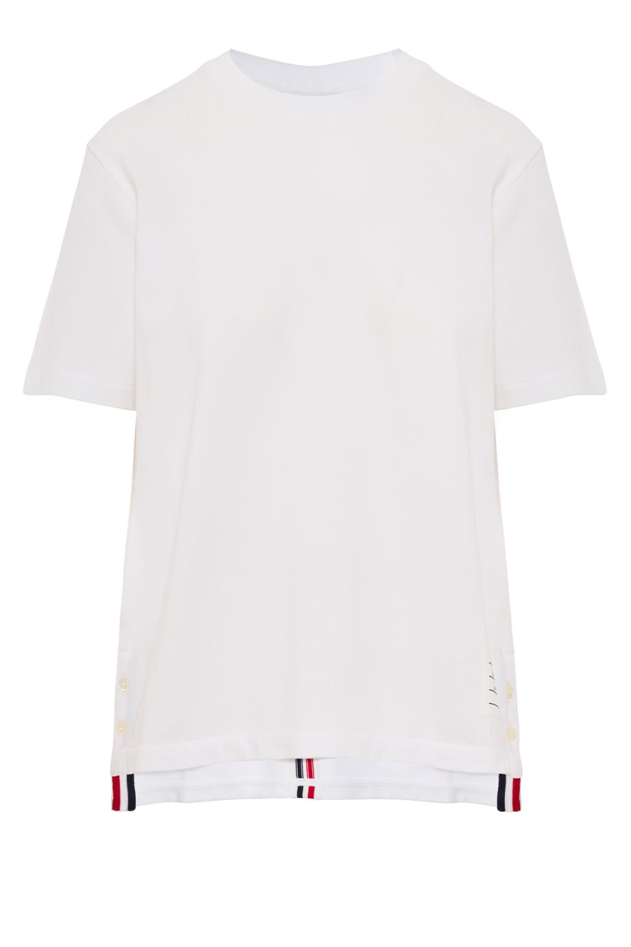 Cotton-pique T-shirt in white