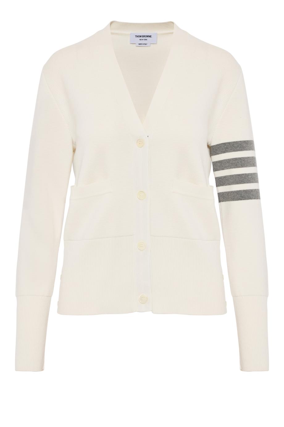 Milano knitted cotton cardigan in white