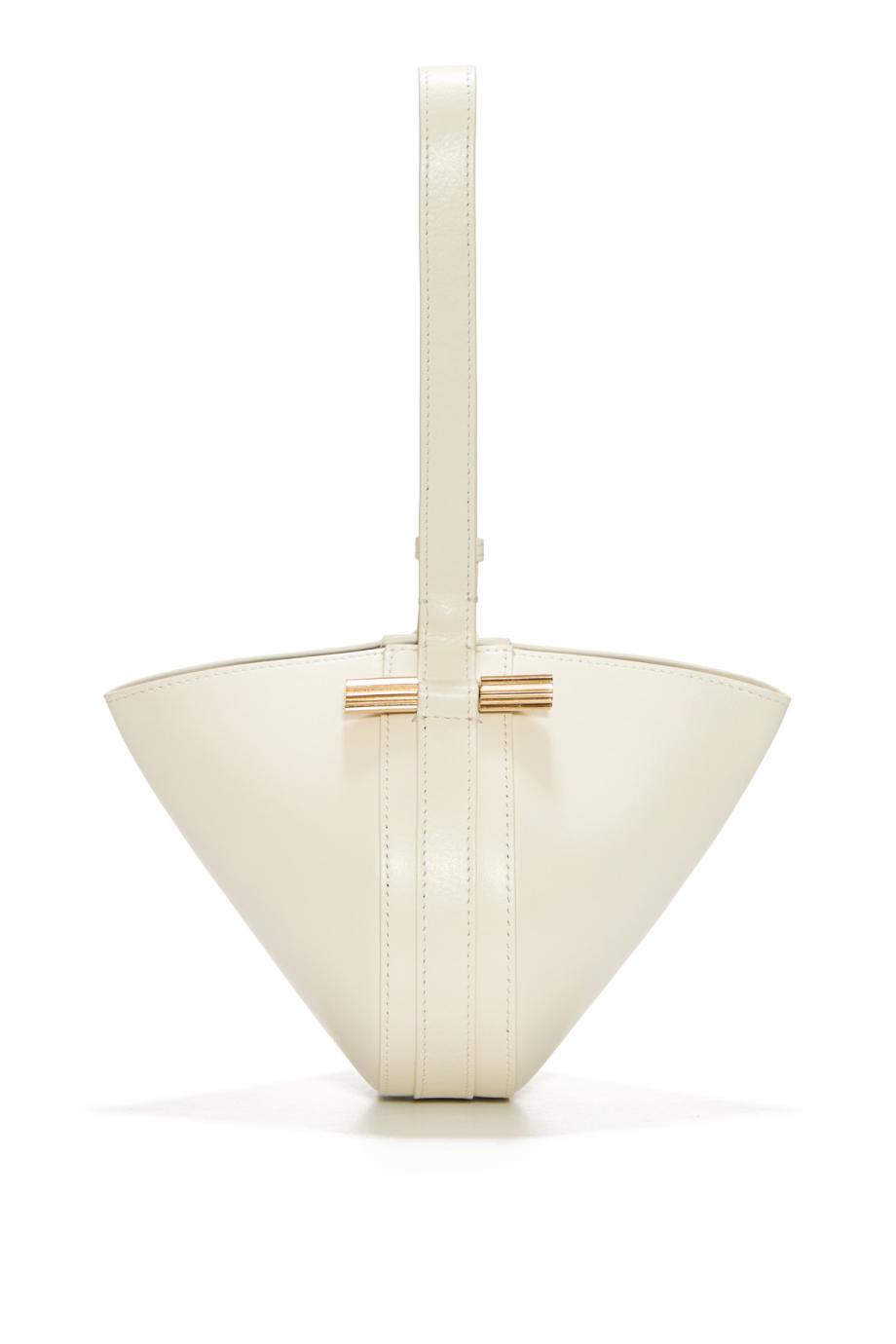 Portofino Dia leather clutch in white