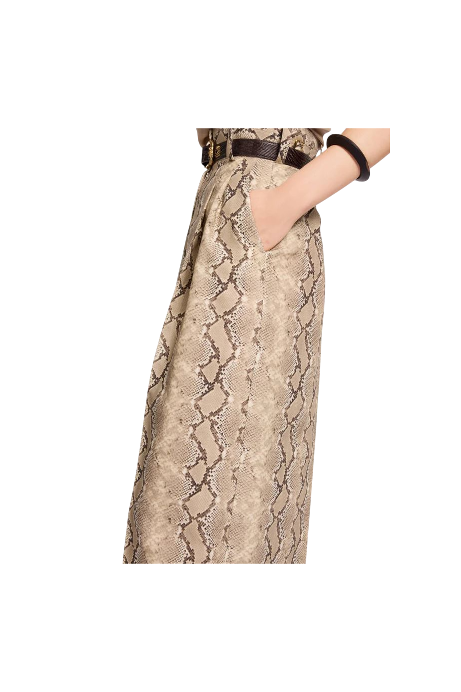 Virgon wool.printed pants in python