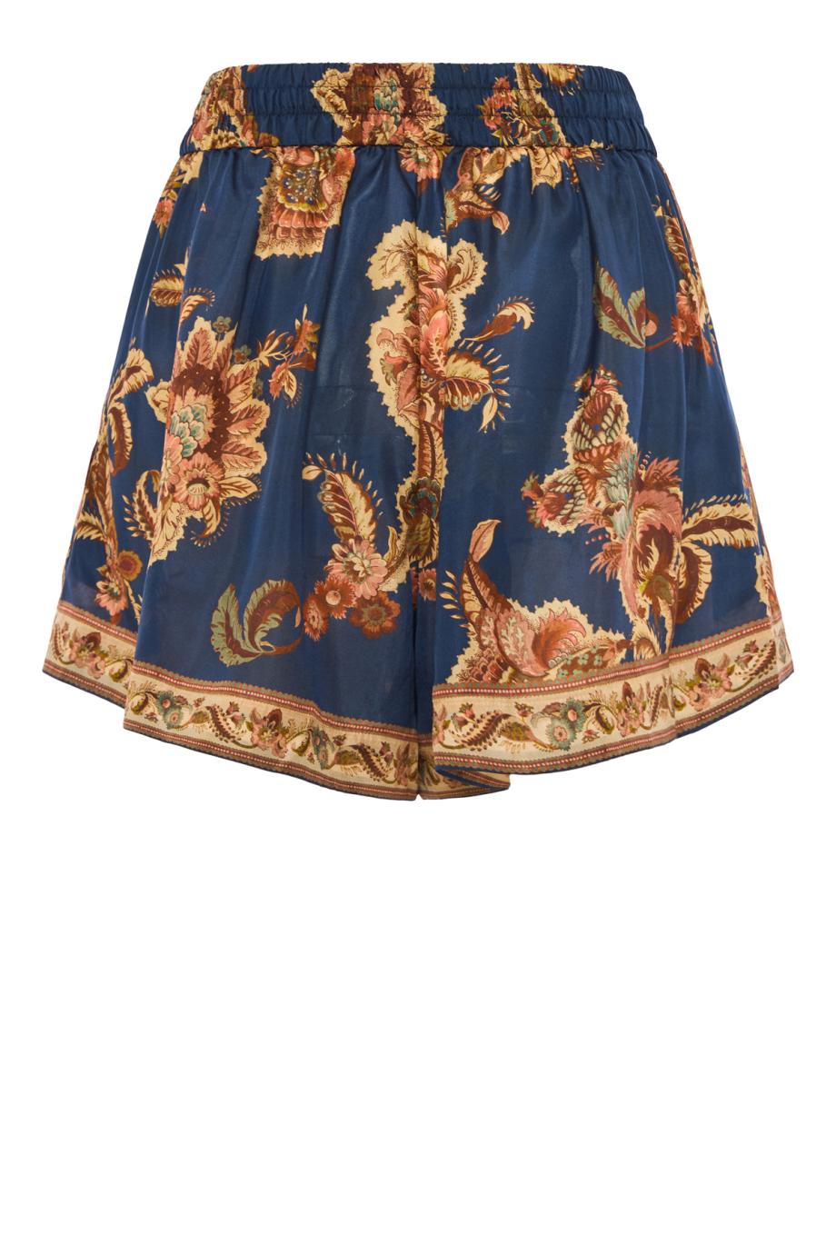 Aster Relaxed Jacoban silk shorts in navy