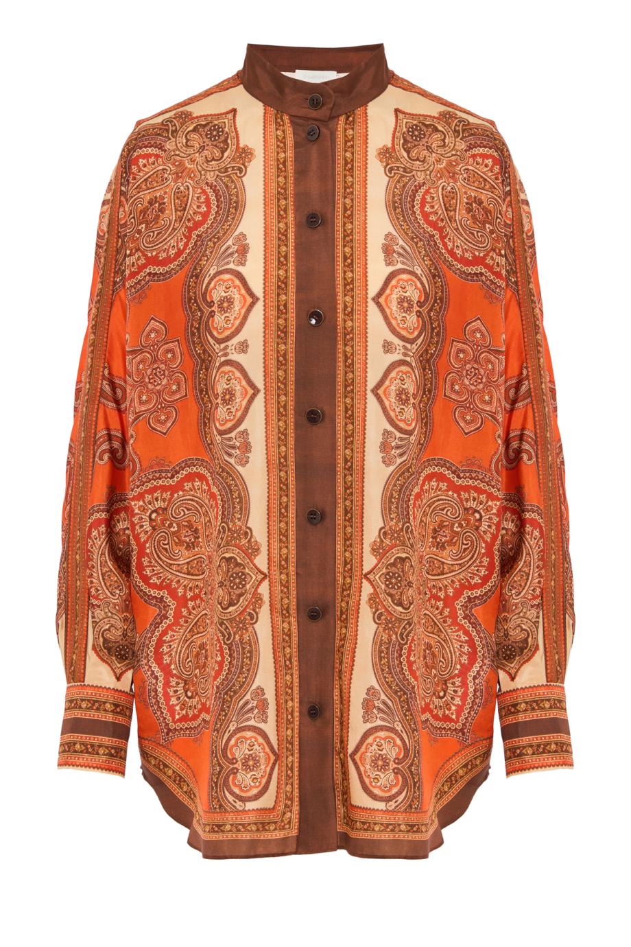 Mahon Dolman silk shirt in tangerine