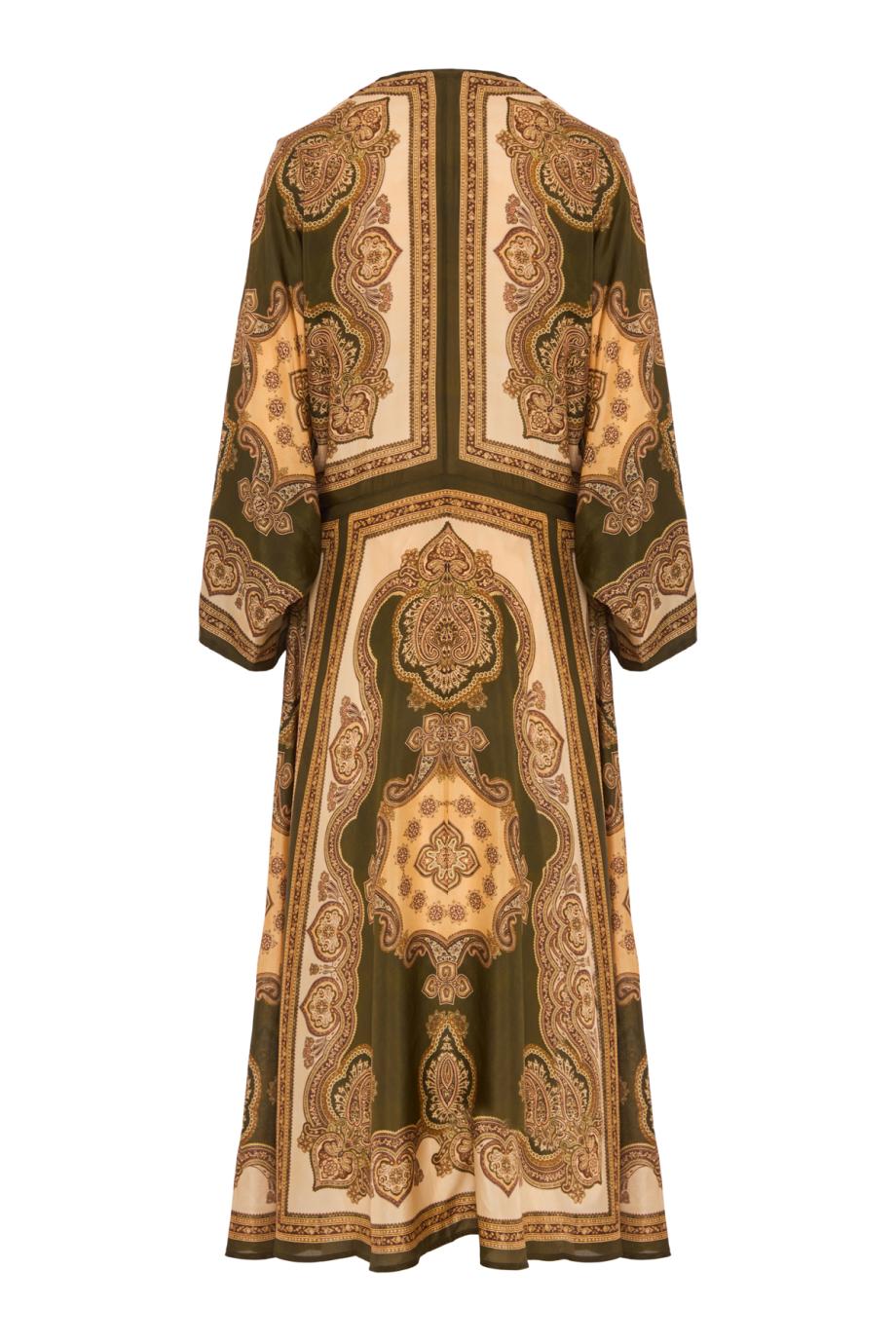 Mahon printed silk tunic in olive