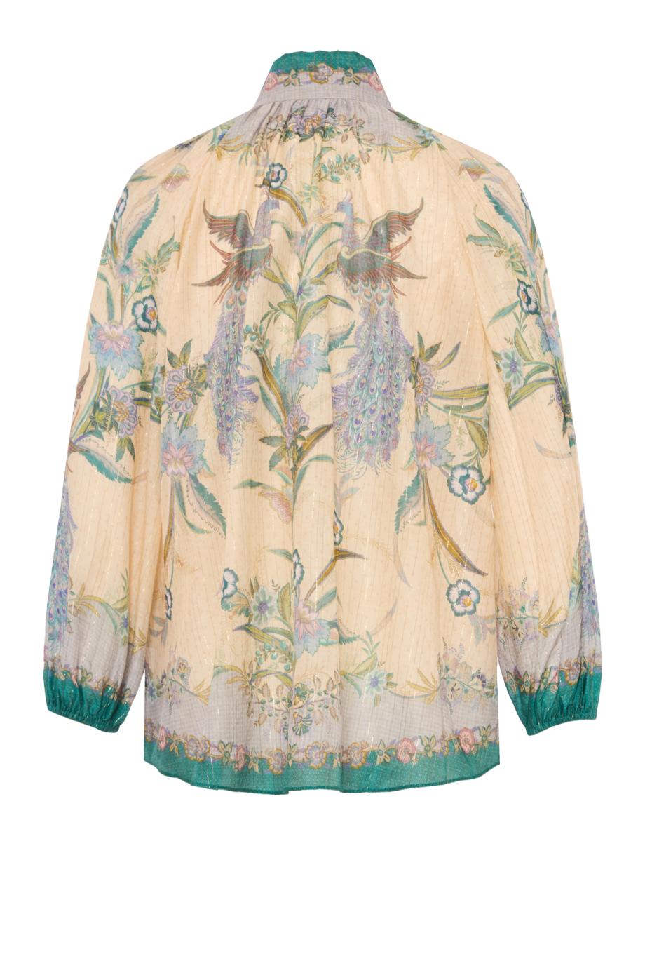 Indra Billow printed cotton and silk blouse in multicolor