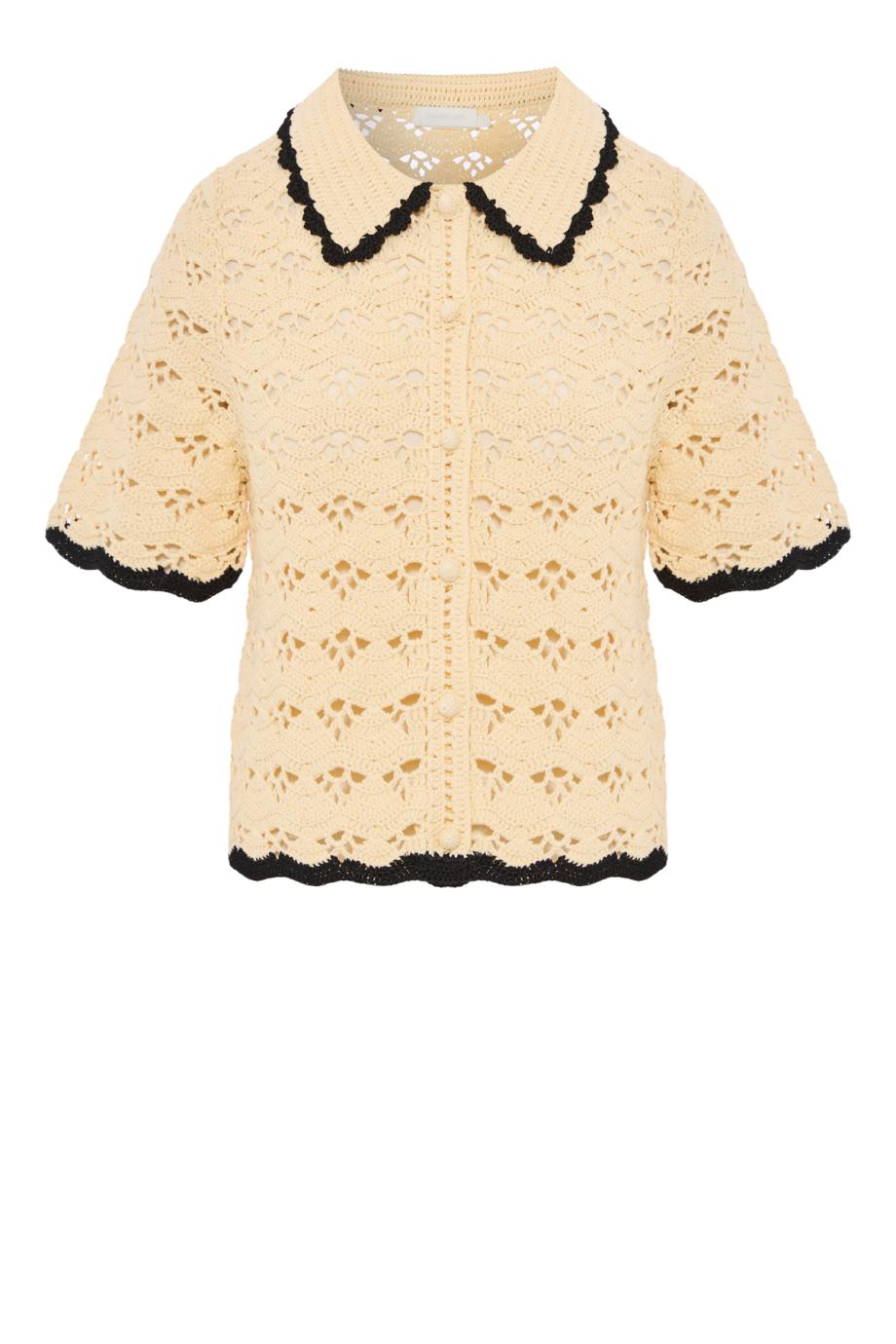 Aster crochet-cotton top in cream