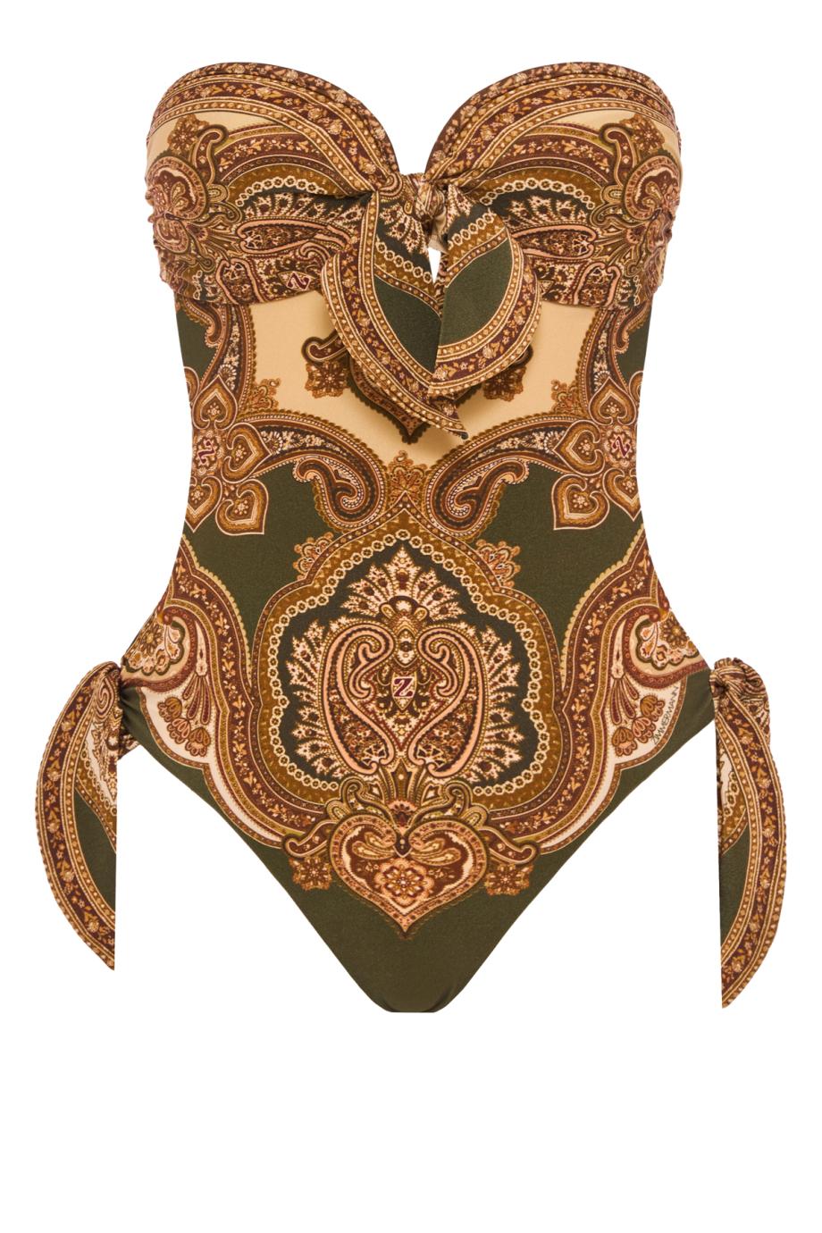 Mahon Scarf Tie 1pc printed swimsuit in olive