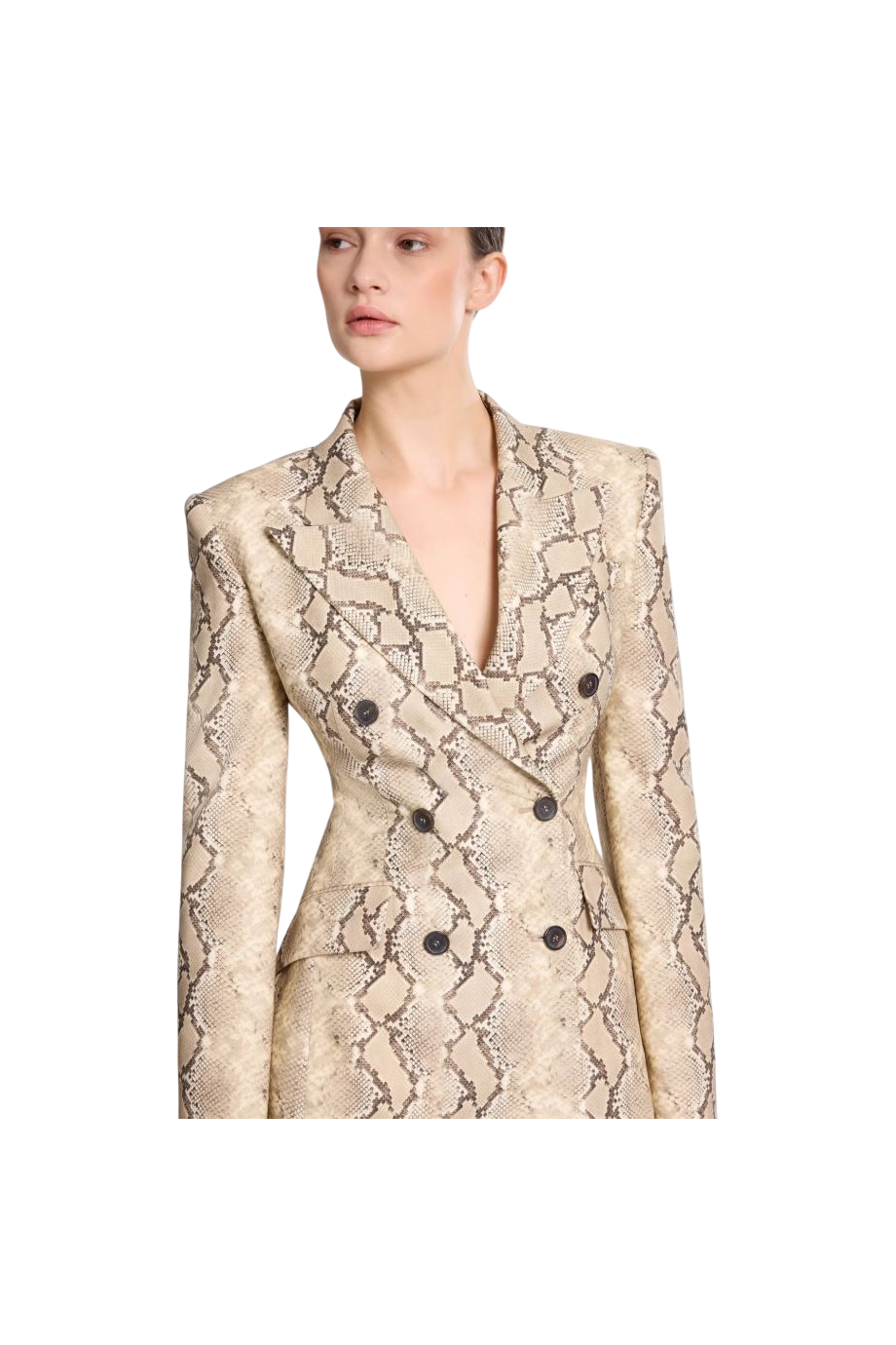 Virgin wool crepe jacket in python