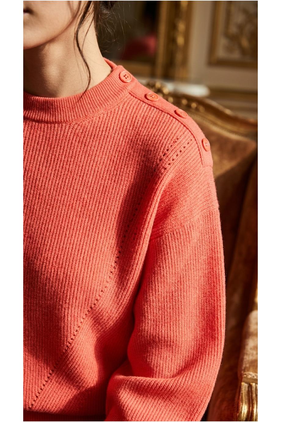 Embroidered cashmere and cotton sweater in sunset