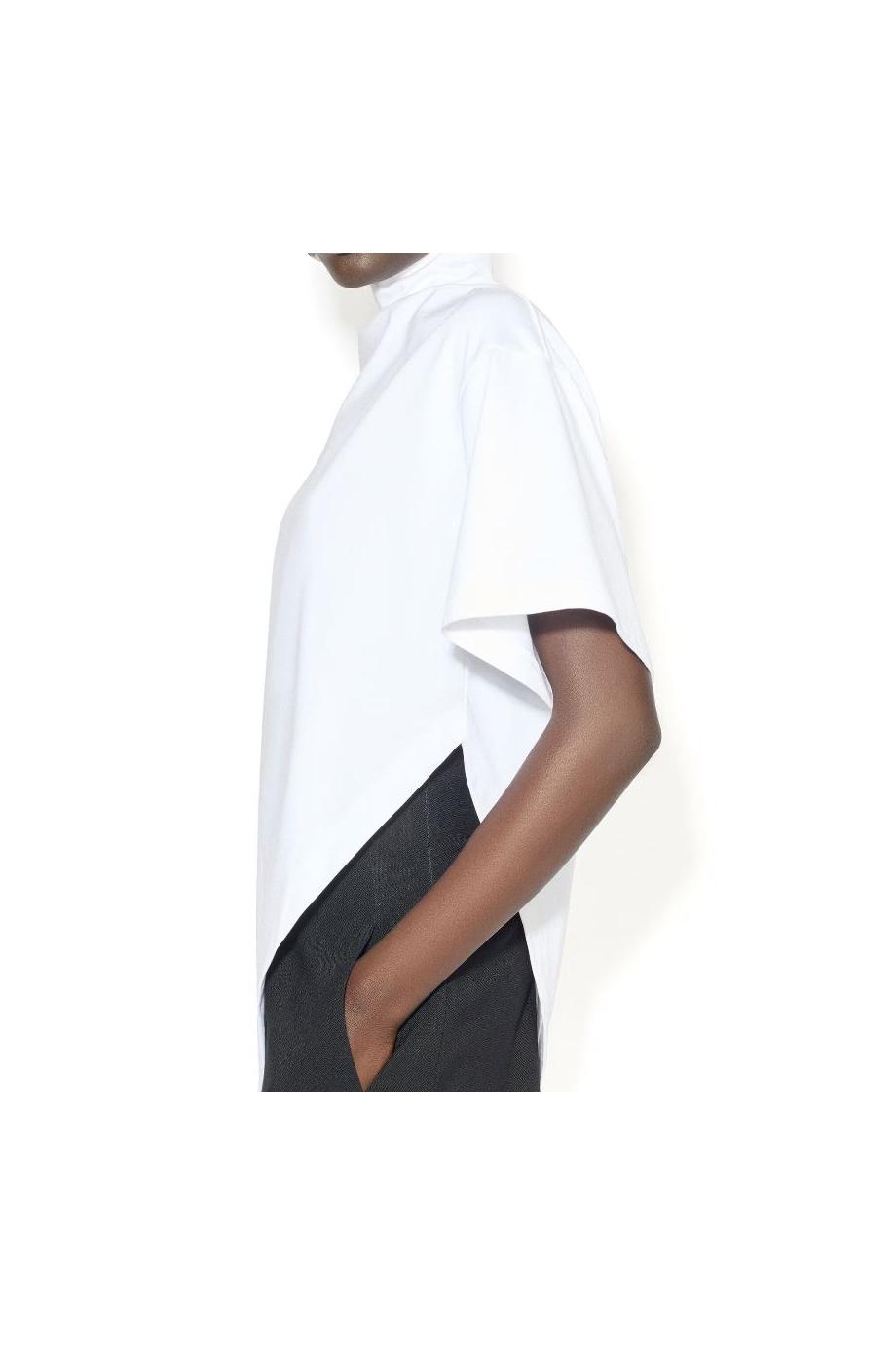 High-waisted crepe trousers in black