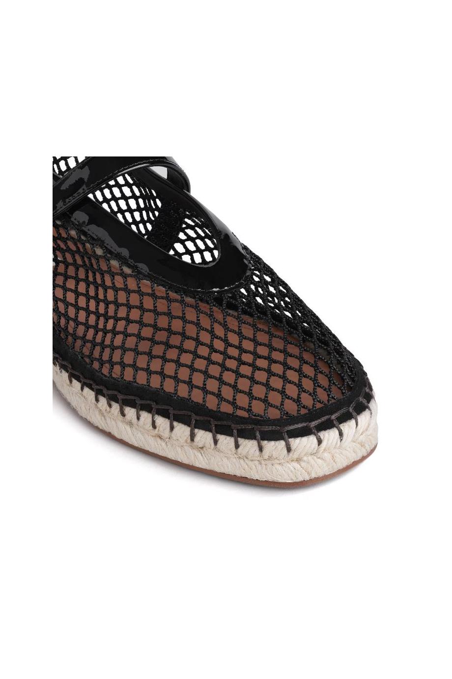 Fishnet espadrilles in black