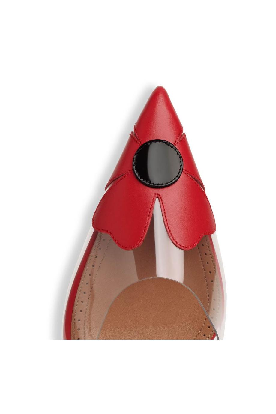Bloom 55 leather and PVC mules in rouge