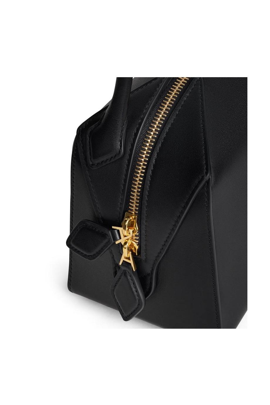  Le Bouledogue leather top handle bag in black