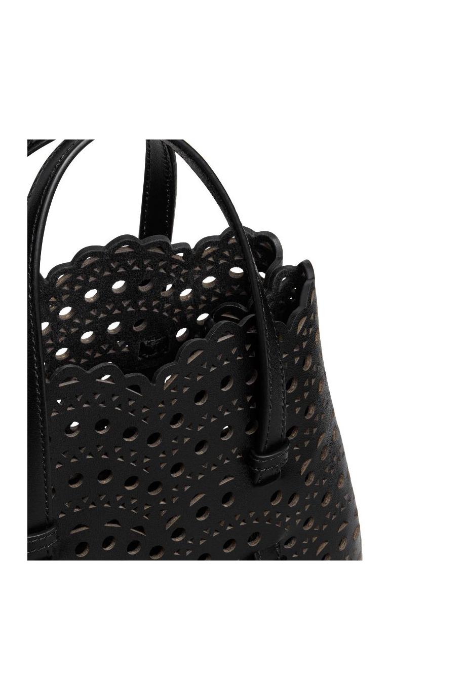 Le Mina 20 leather top handle bag in black