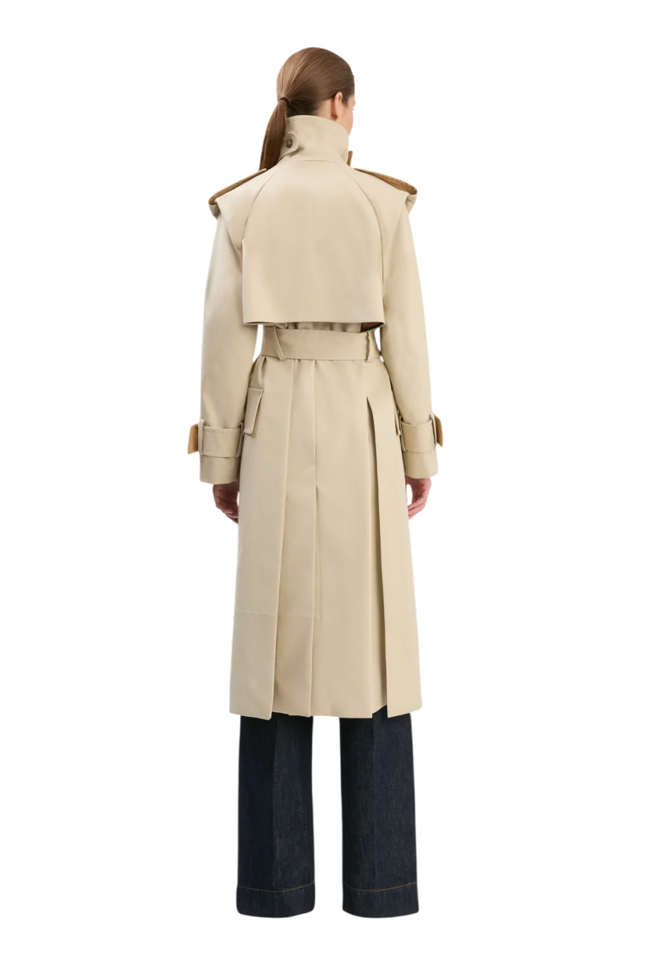 Phillipa oversized cotton trench coat in beige