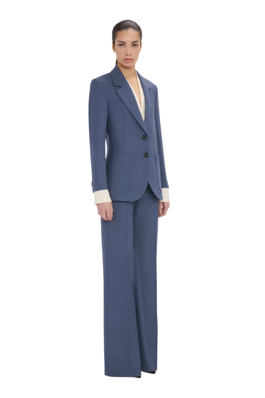 Katherine wool-blend blazer in dusk blue