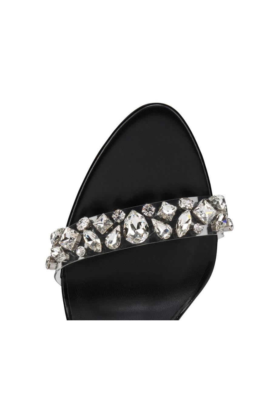 Fanny Jolly 100 crystal-embellished leather sandals in black