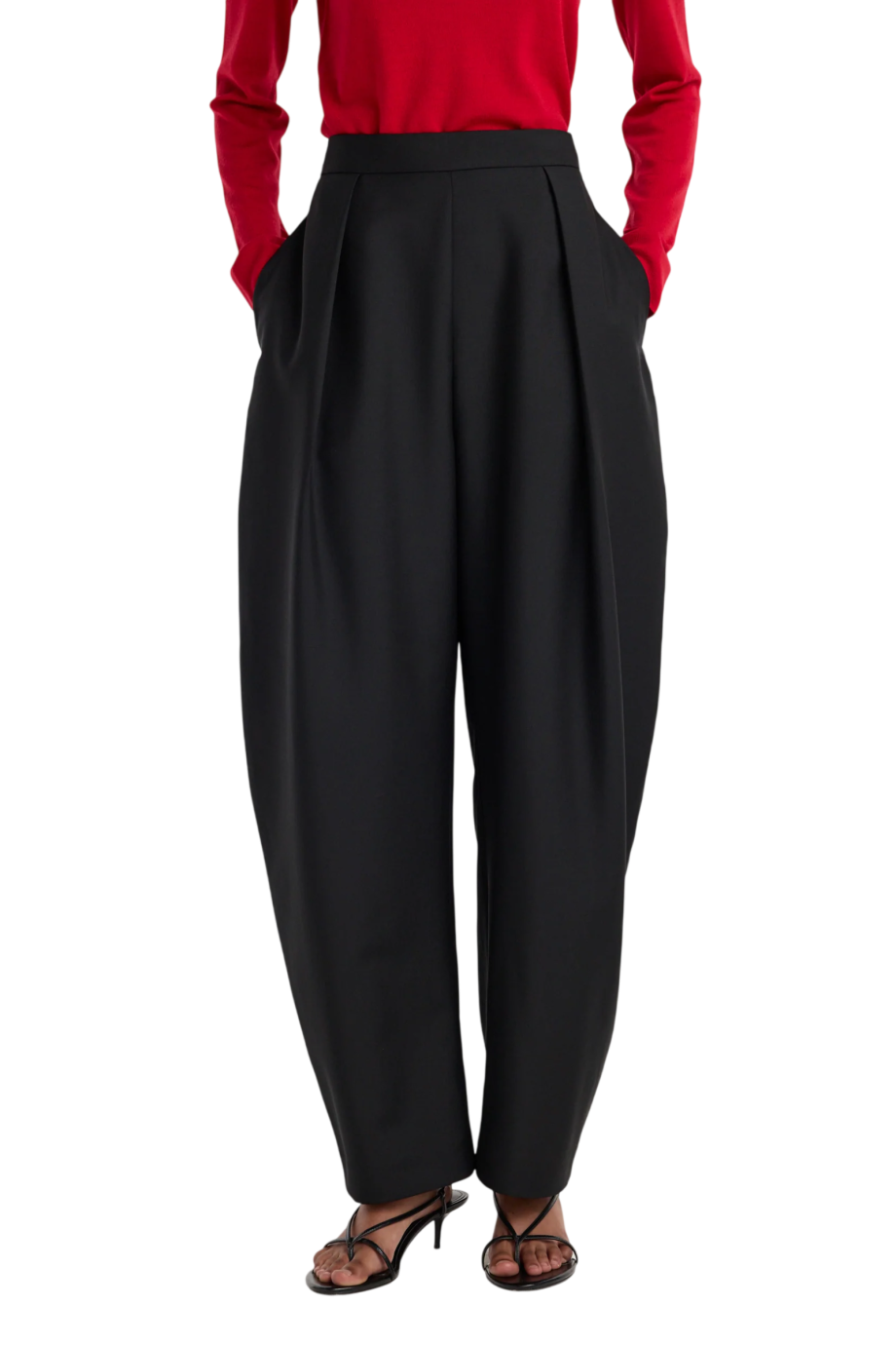 Sculptural tailored pants in black
