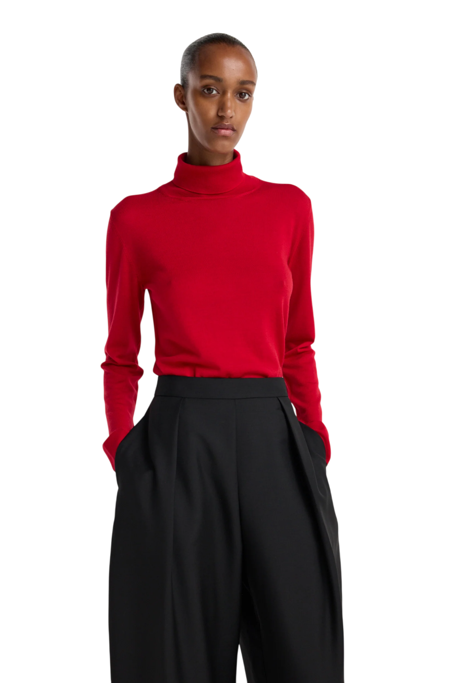 Sculptural tailored pants in black