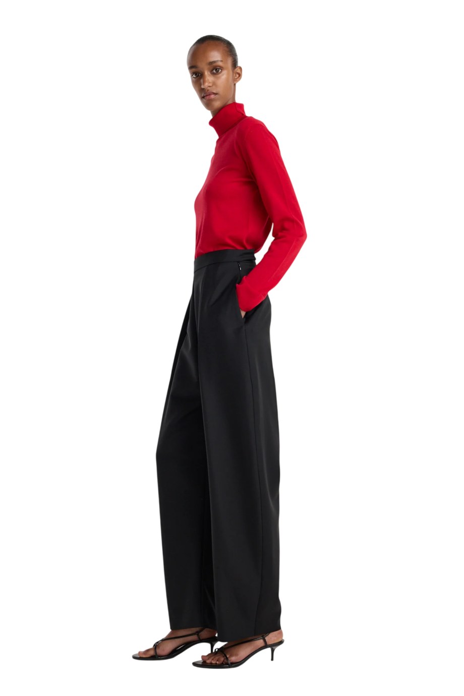 Sculptural tailored pants in black