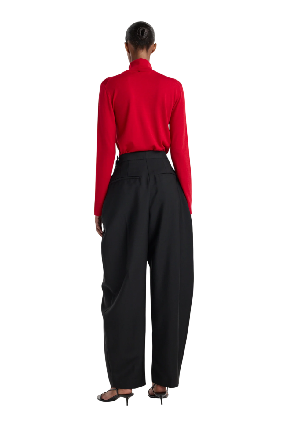 Sculptural tailored pants in black
