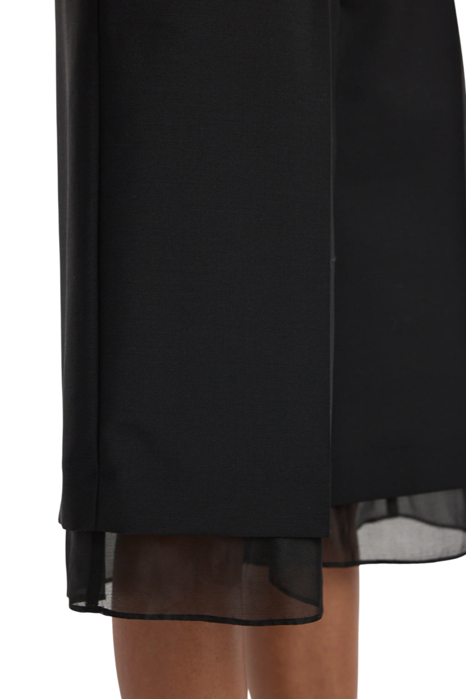 Organza-lined tailored shorts in black