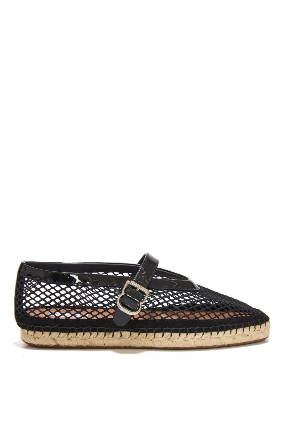 Fishnet espadrilles in black