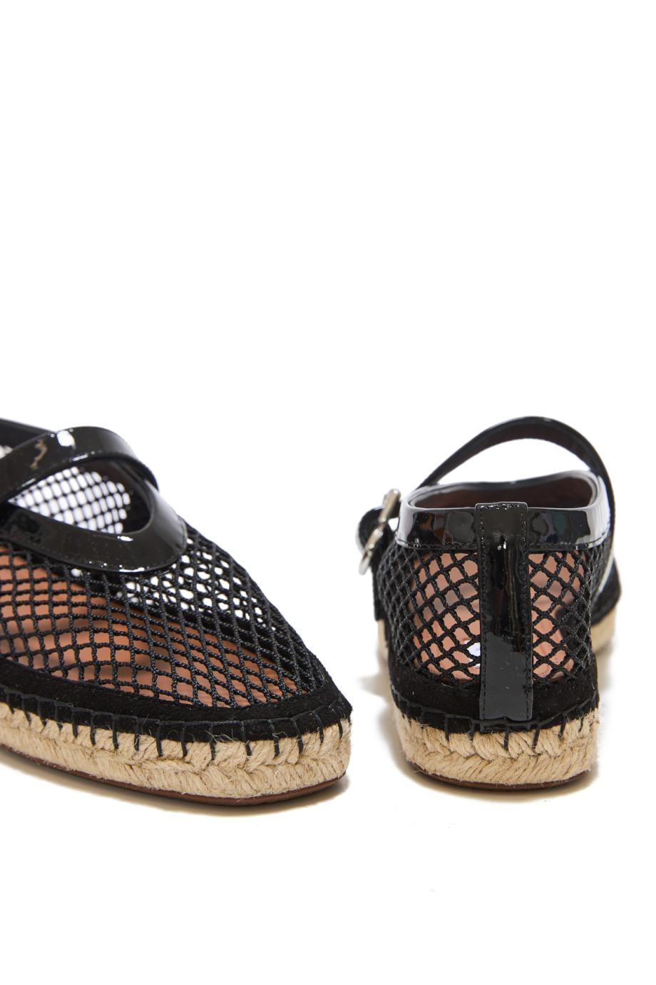 Fishnet espadrilles in black