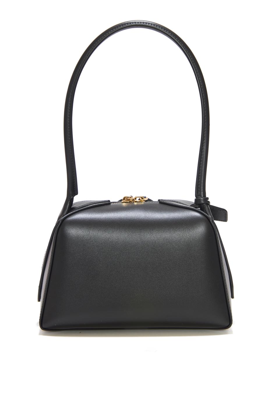Le Bouledogue leather top handle bag in black
