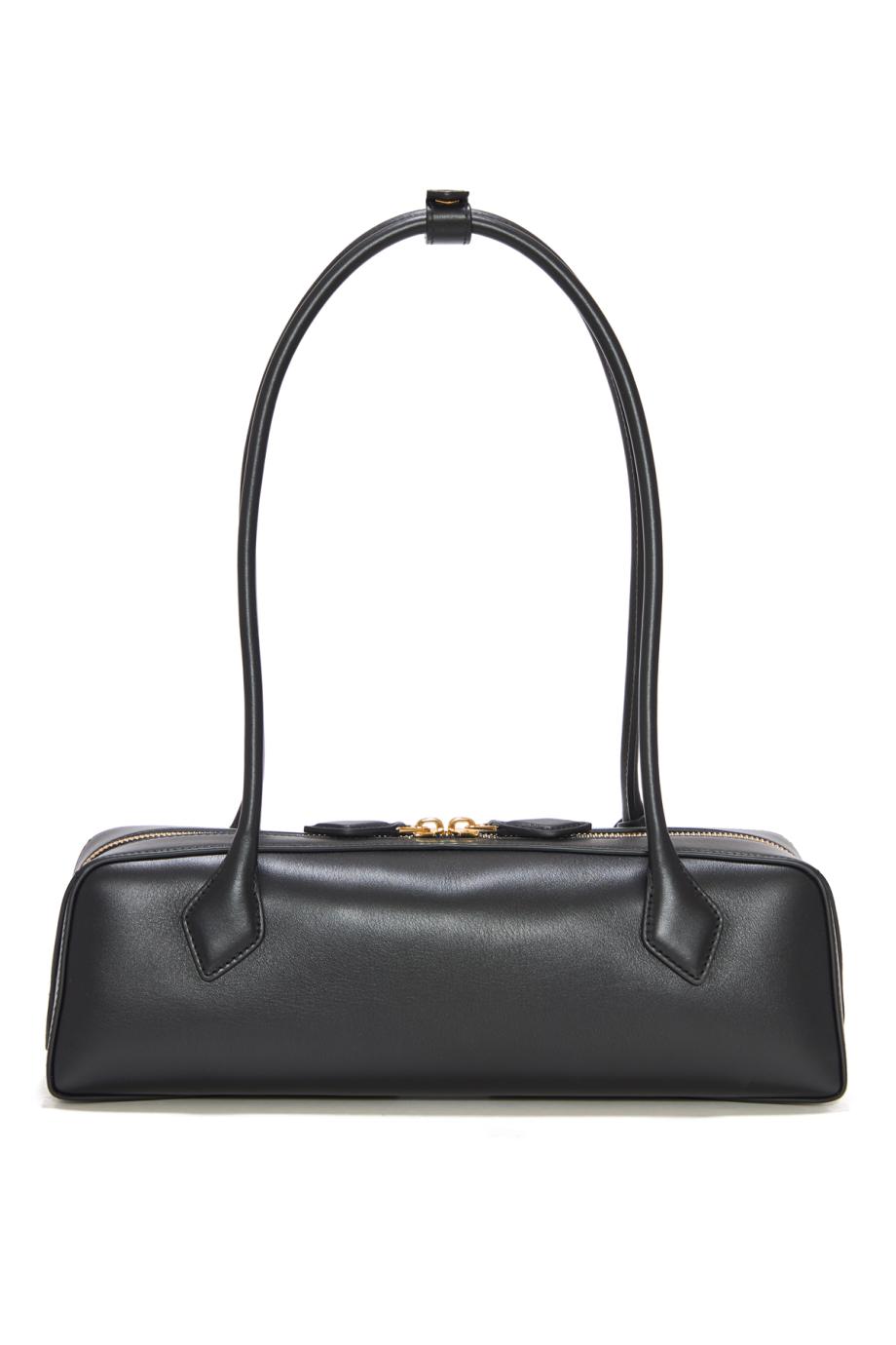 Le Teckel leather top handle bag in black