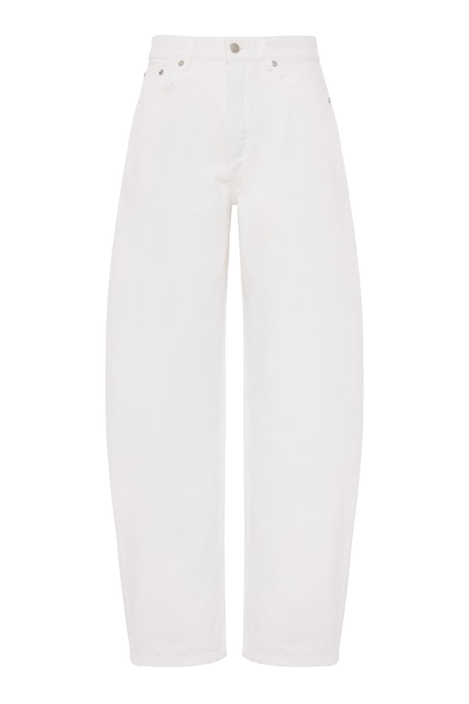 Round denim jeans in white