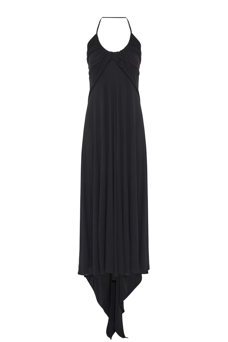 Fluid jersey maxi dress in black
