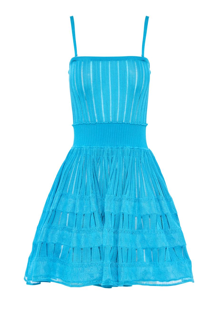 Shiny crinoline mini dress in turquoise