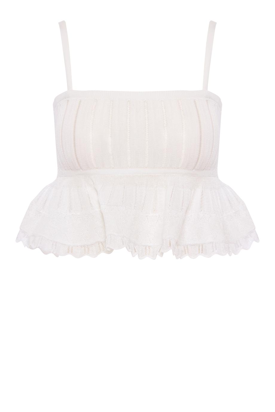Crinoline strap top in white