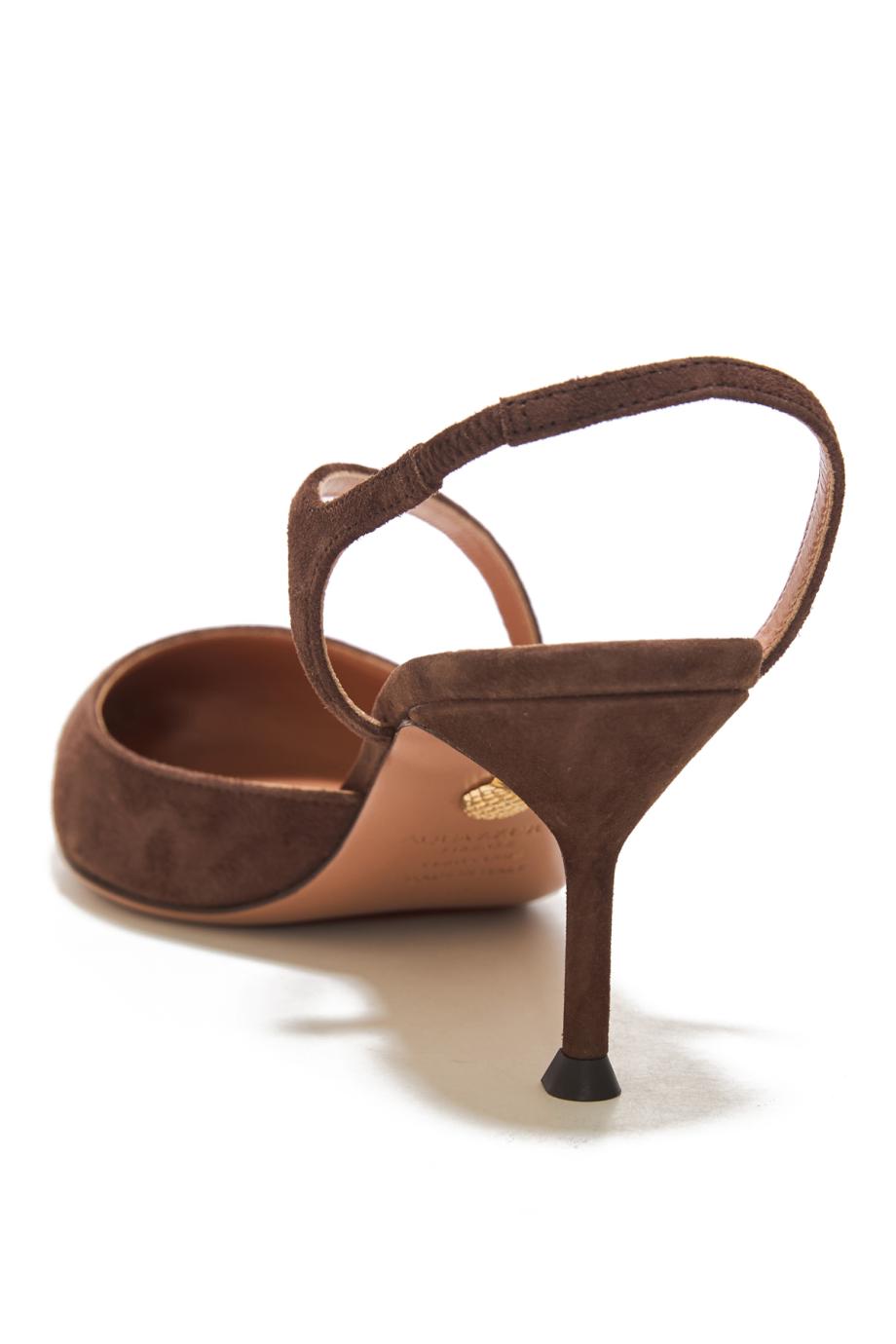 Dynasty 65 suede slingback pumps in espresso