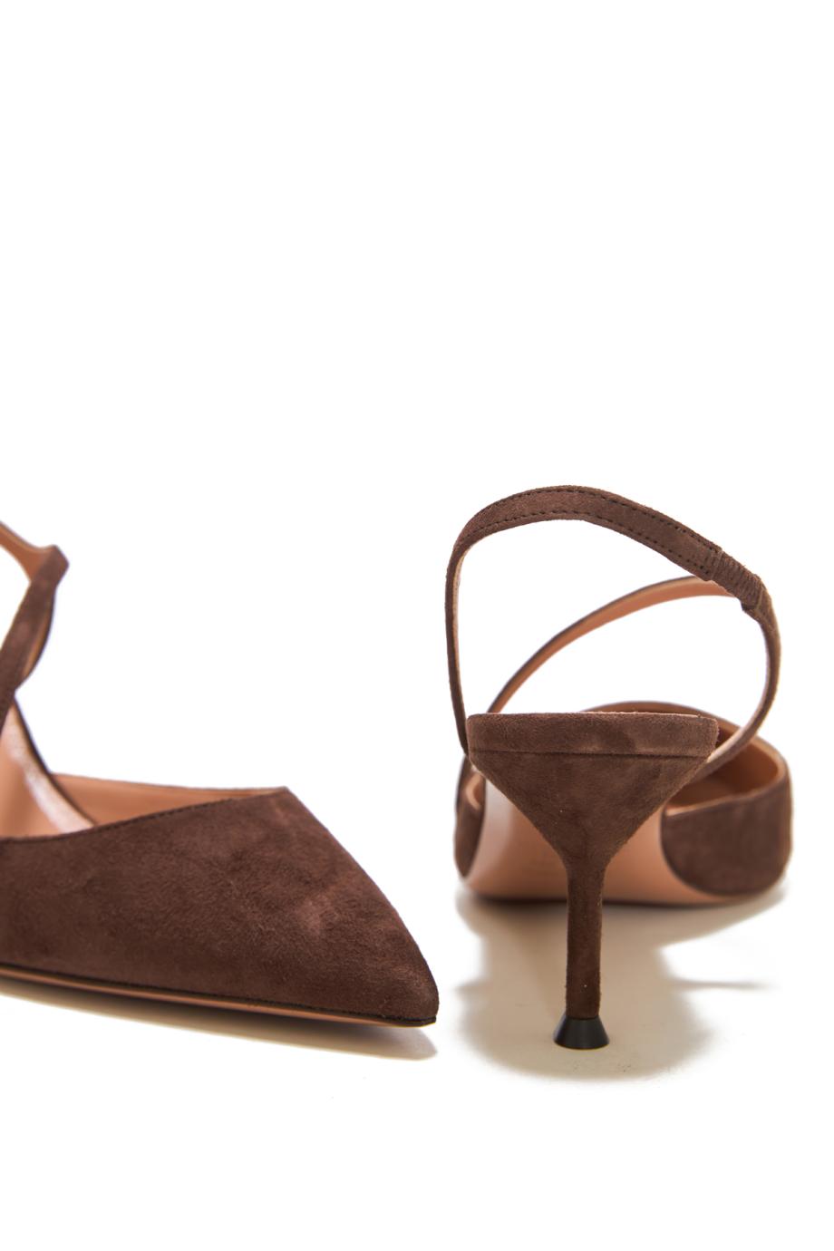 Dynasty 65 suede slingback pumps in espresso