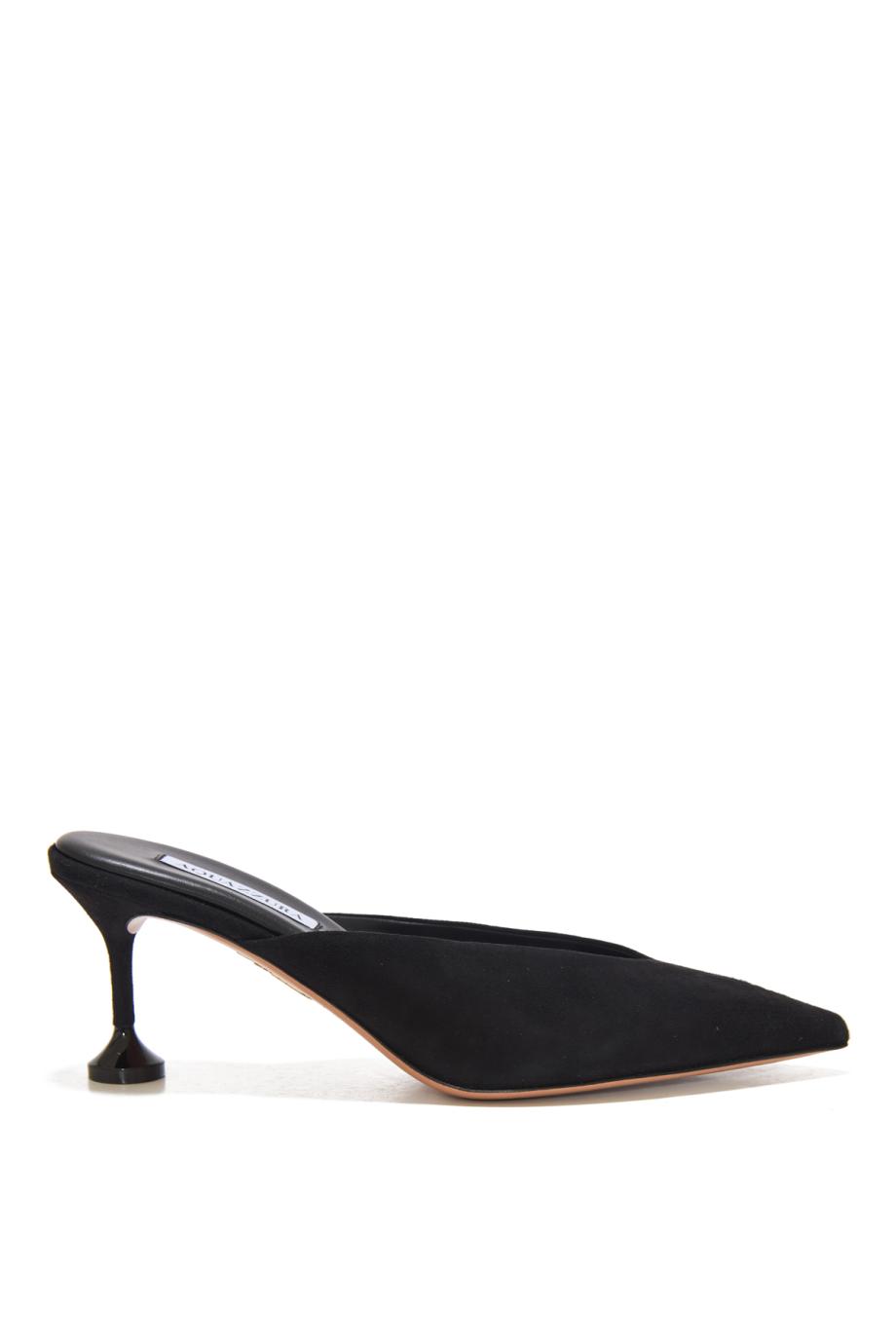 Bisous 65 suede mule pumps in black