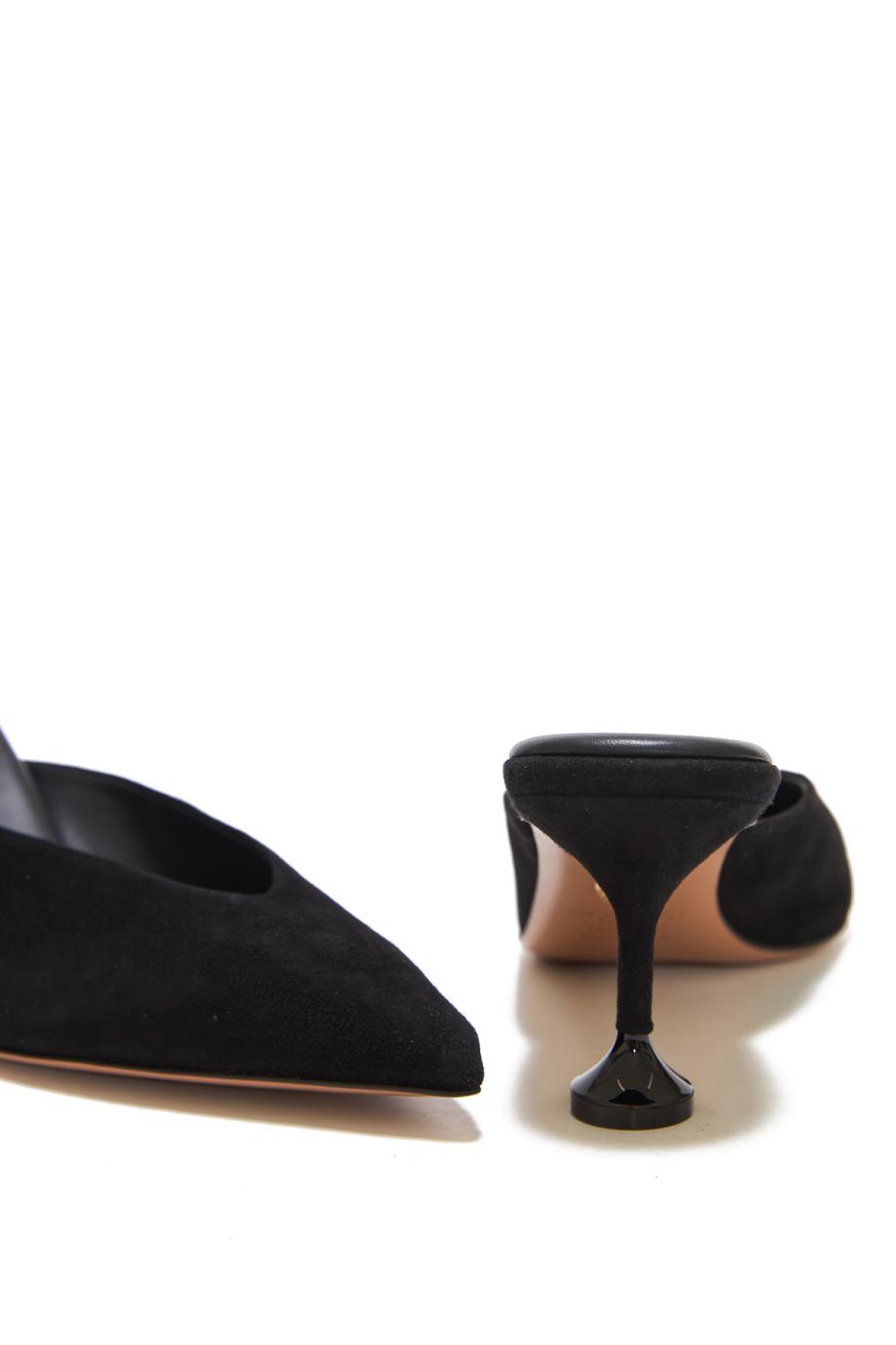 Bisous 65 suede mule pumps in black
