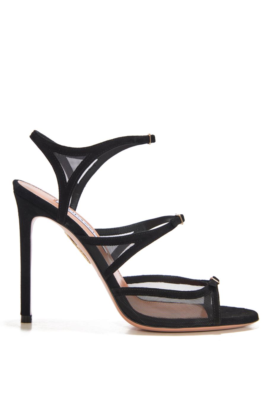 Jalila 105 suede and mesh sandals in black