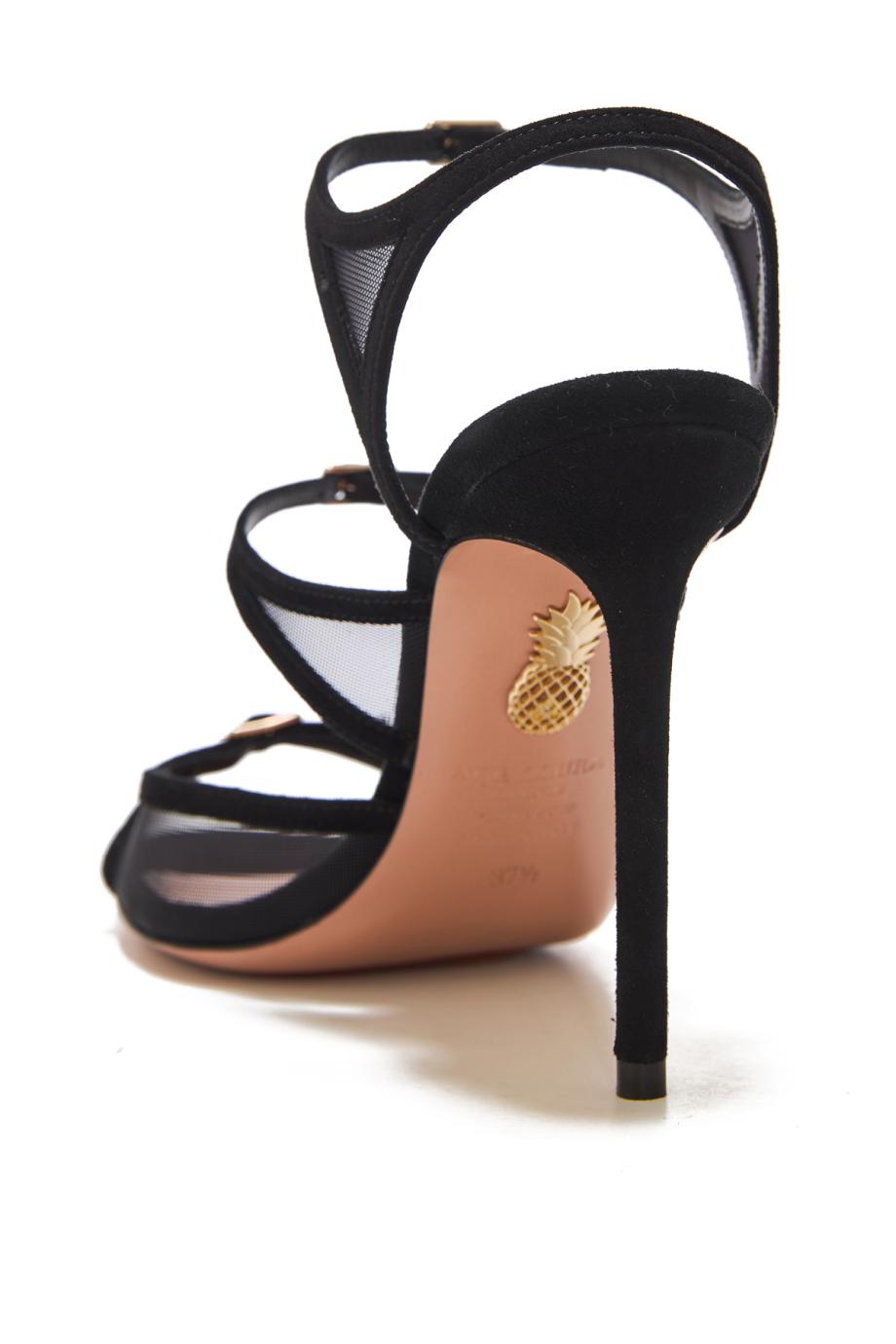 Jalila 105 suede and mesh sandals in black