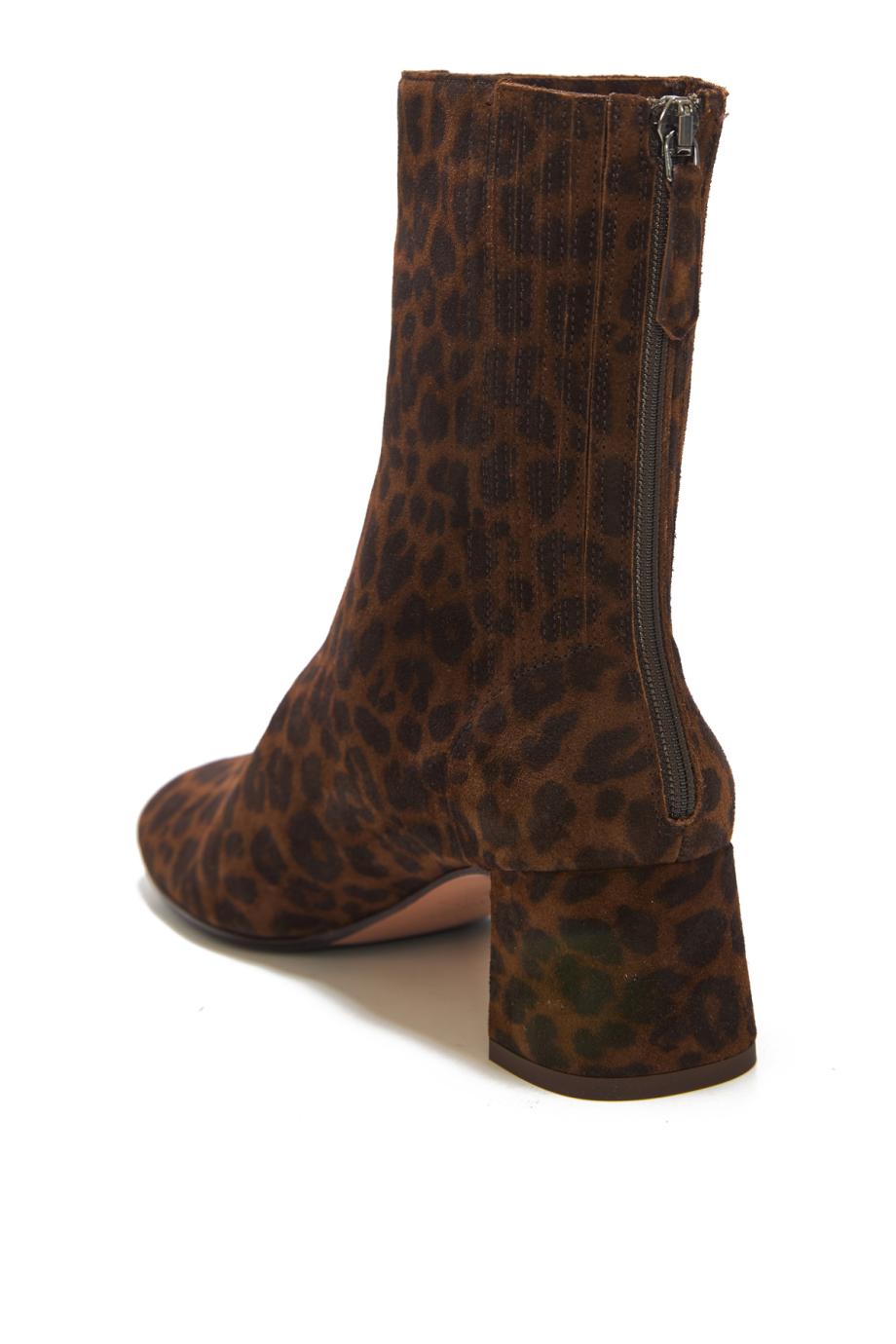 Saint Honoré 50 leopard-print suede ankle boots in brown