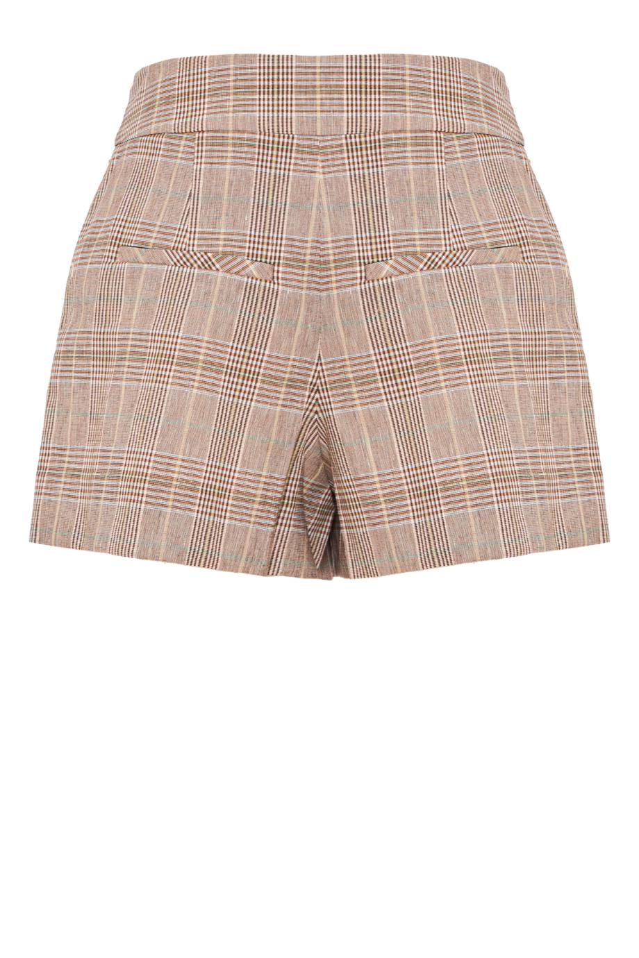 Haina pleated cotton and linen shorts in raisin
