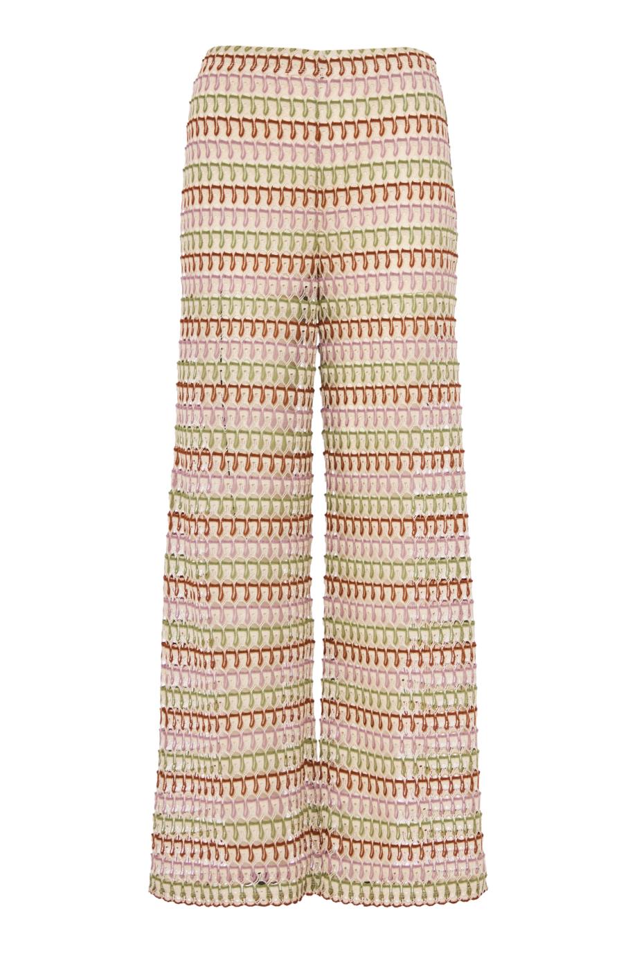 Fatima crochet wide-leg pants in deep ochre