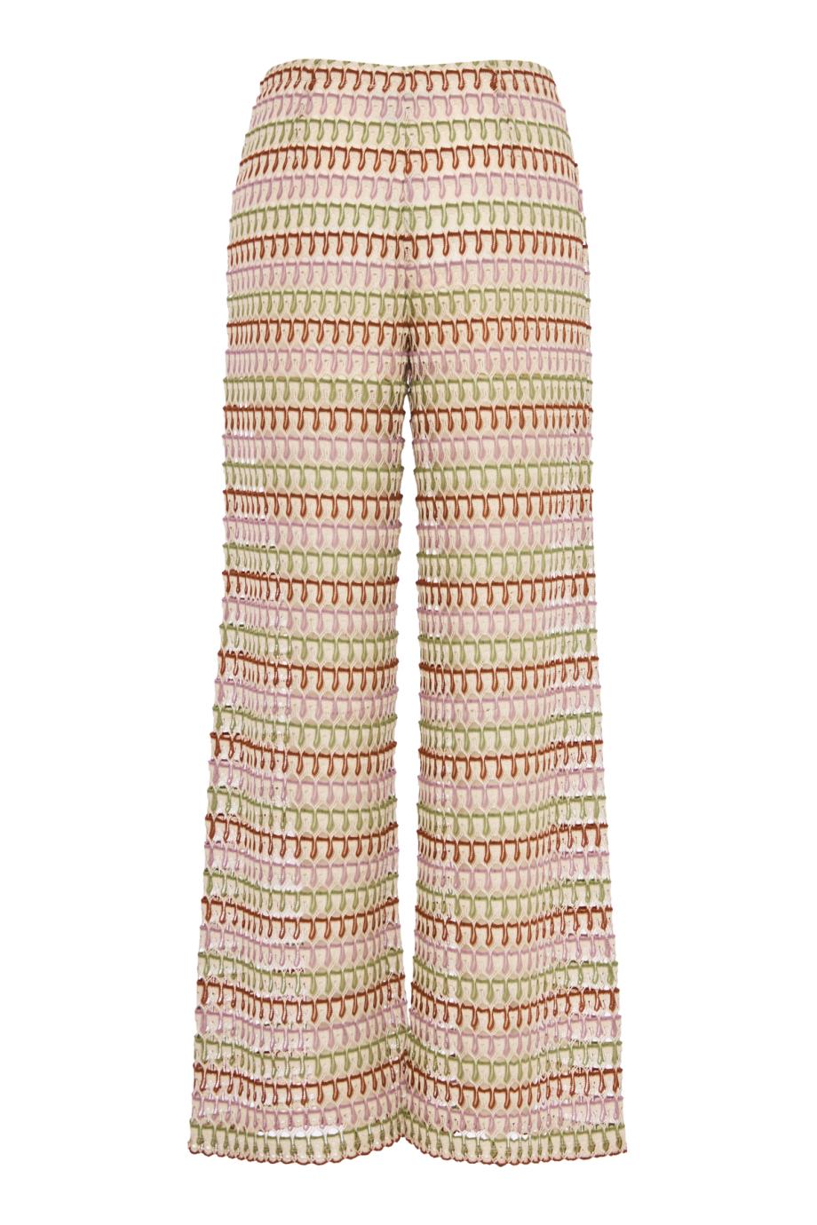 Fatima crochet wide-leg pants in deep ochre
