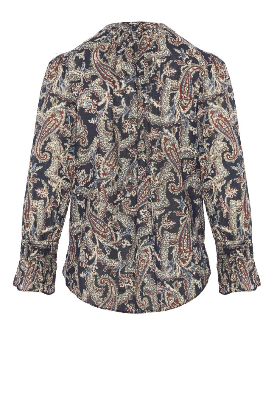Ashlynn printed cotton blouse in navy