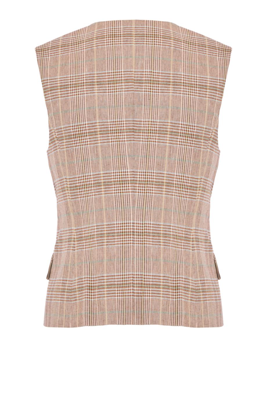 Lois cropped cotton and linen vest in raisin