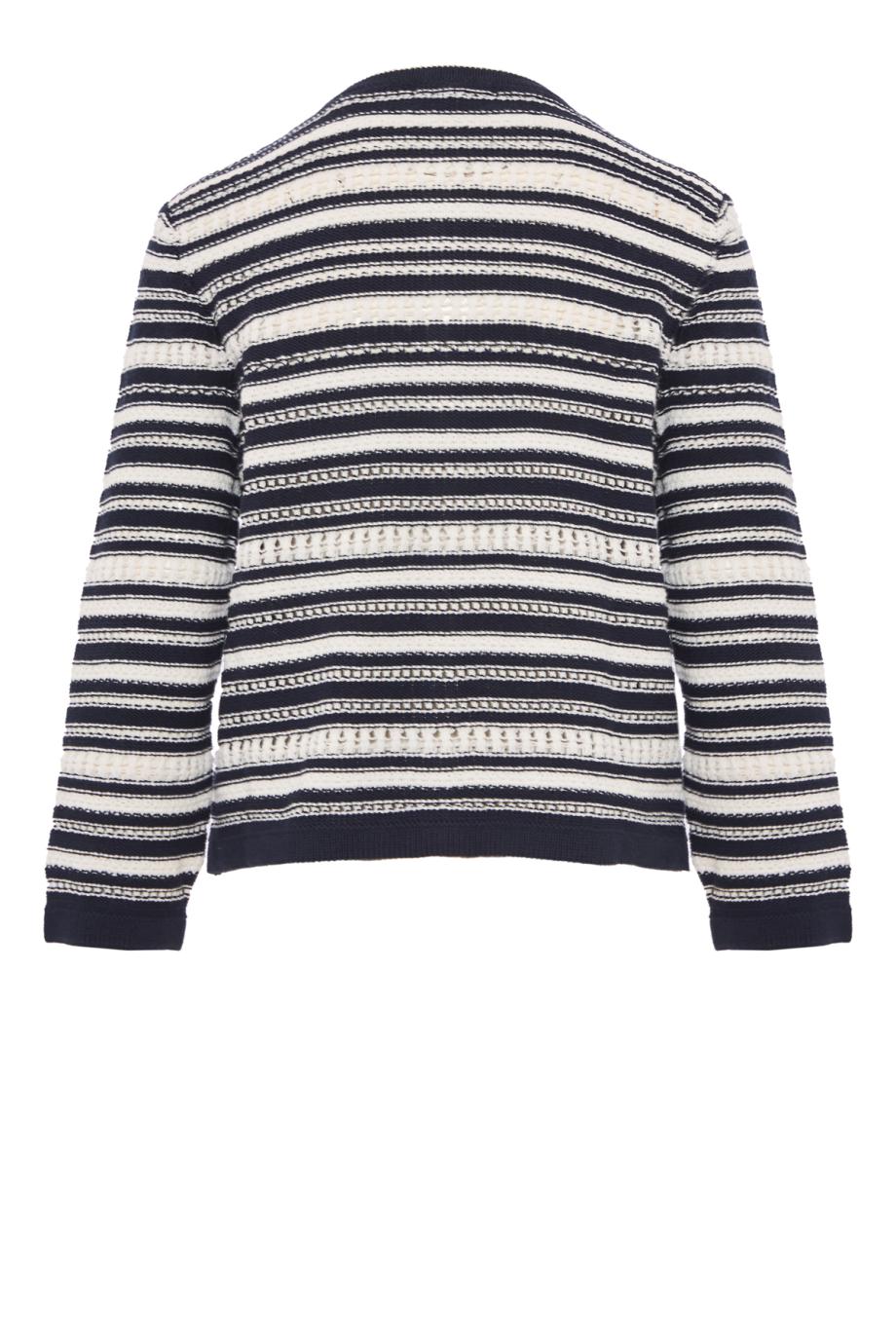 Bellingham pointelle cotton cardigan in navy