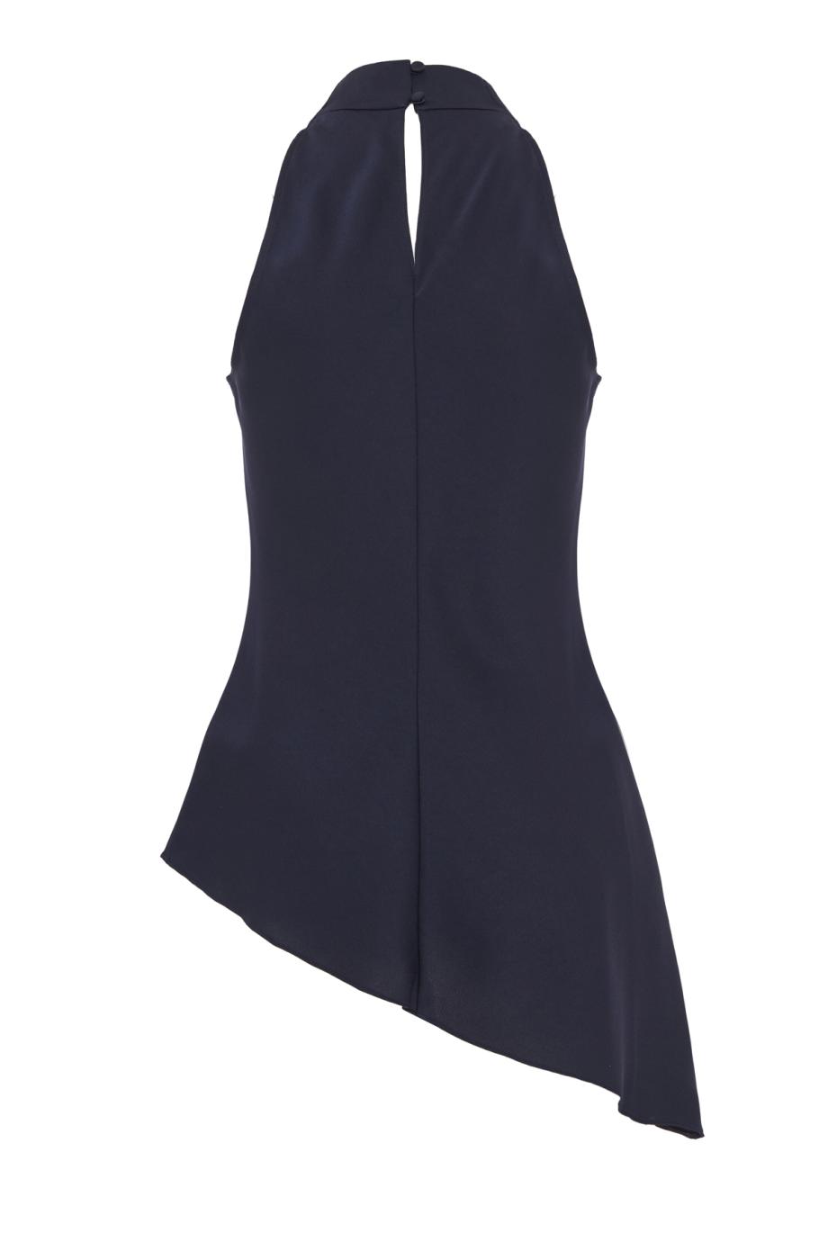 Radford asymmetrical satin top in navy