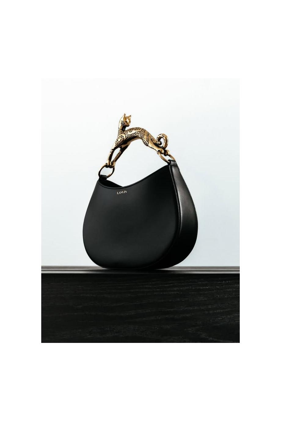 Black Hobo Cat leather top handle bag 
