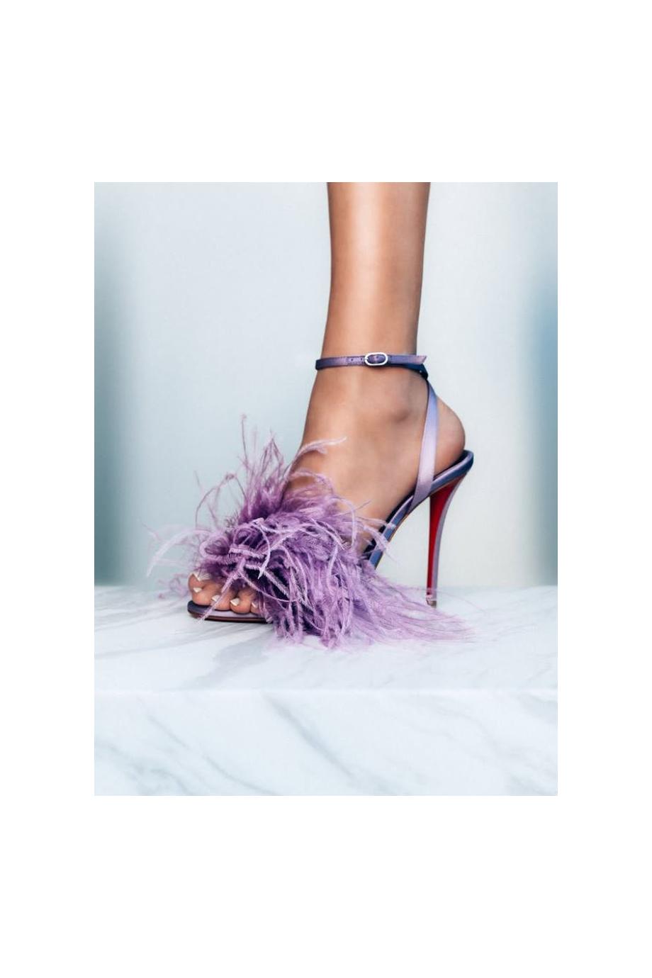 Miss Z Poupi 100 feather-embellished satin sandals 